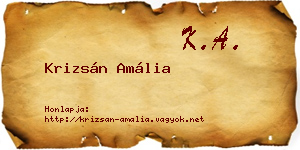 Krizsán Amália névjegykártya